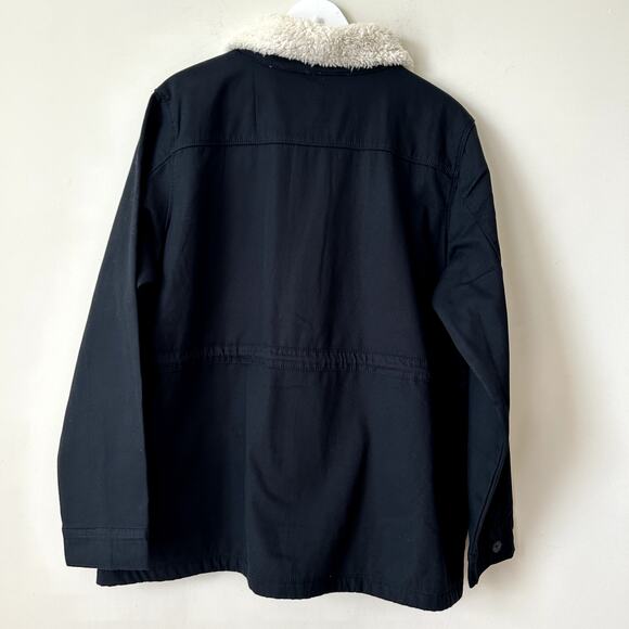 Hang Ten Utility Jacket Size XL Sherpa Black Canvas Field Trucker Barn Coat - Picture 4 of 9